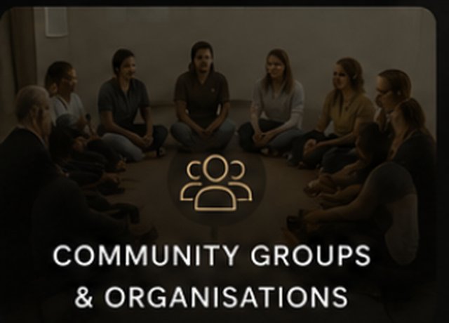 A community group sitting together in a circle
